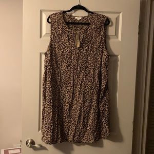 Leopard print bathing suit cover up.